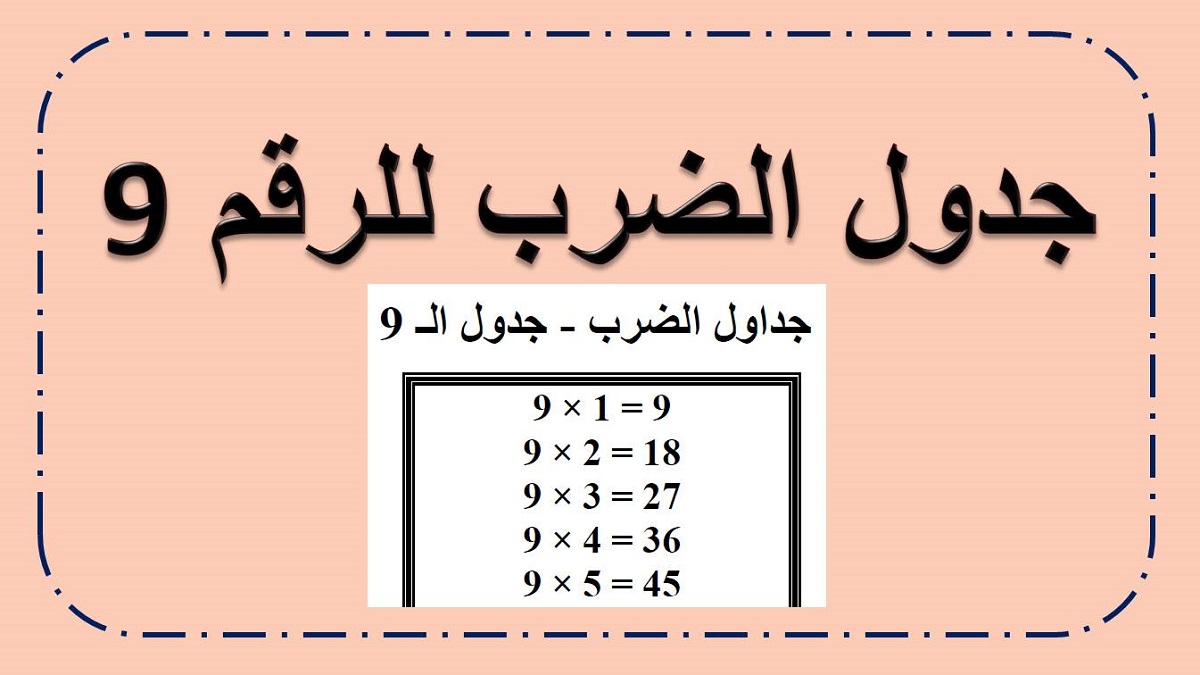 جدول الضرب 9 pdf